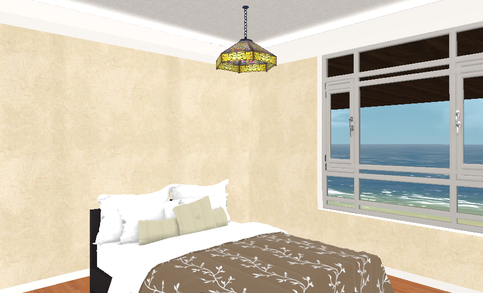 Droplight above bed