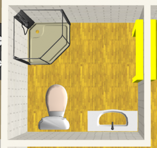 Toilet seat be vertical with door
